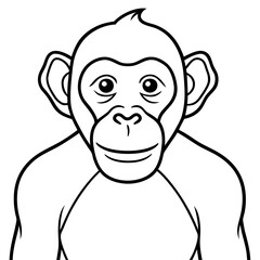 Minimalist Chimpanzee Line Art Vector