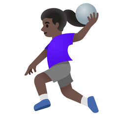 Person Playing Handball (Dark Skin Tone, Purple Shirt)**
