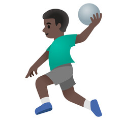 Person Playing Handball (Dark Skin Tone, Teal Shirt)
