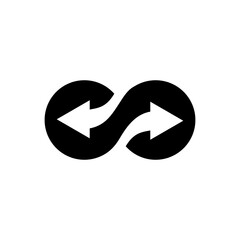 Continuous Data Flow Icon with Flat Design