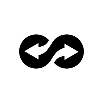 Continuous Data Flow Icon with Flat Design