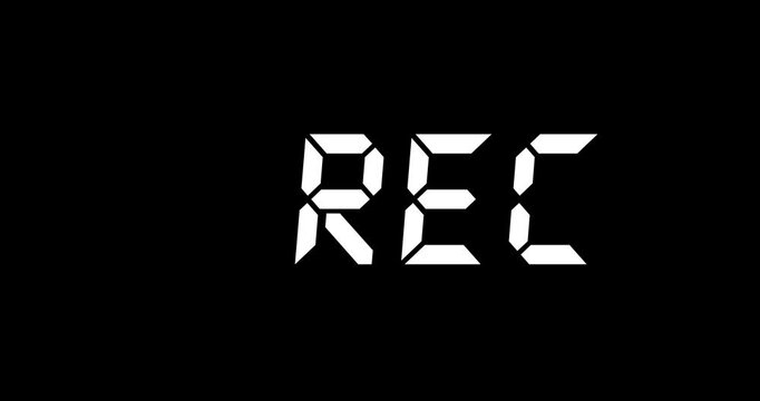Recording sign icon, Red logo camera video recording symbol, Vector rec minimal text logo design