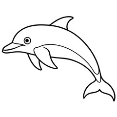 Minimalist Dolphin Line Art Vector