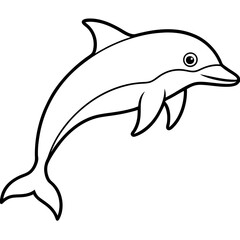 Minimalist Dolphin Line Art Vector