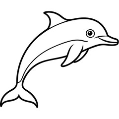 Minimalist Dolphin Line Art Vector