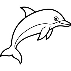 Minimalist Dolphin Line Art Vector