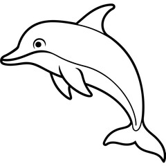 Minimalist Dolphin Line Art Vector
