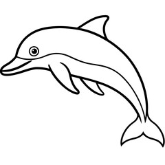 Minimalist Dolphin Line Art Vector