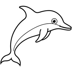 Minimalist Dolphin Line Art Vector