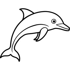 Minimalist Dolphin Line Art Vector