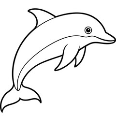 Minimalist Dolphin Line Art Vector