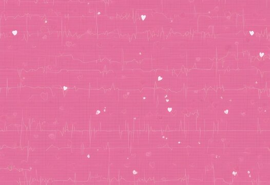 ekg background valentines related electrocardiogram health hospital day medical pattern flyer hearts original seamless doctor scrubs fabric flowers nurse illustration pink cardiogram care cardiology