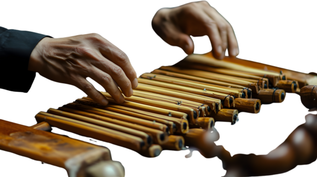Professional musician performing on a one-of-a-kind musical instrument in a live concert setting