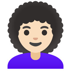 Curly-Haired Woman Emoji

