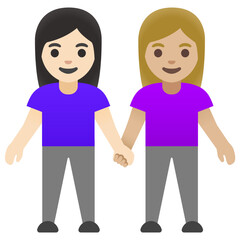 Women Holding Hands Emoji (Light and Blonde Hair)
