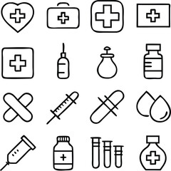 Meds and Treatment Icon Pack Vector | Medicine, Healthcare & Healing Line Icons