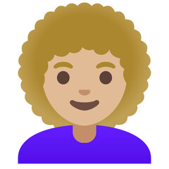 Curly Hair Person Emoji (Light Skin)
