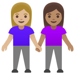 Women Holding Hands Emoji (Blonde & Brown Hair)
