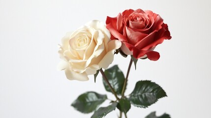Fototapeta premium Classic love card featuring elegant red and white roses arrangement for Valentine's Day, romantic proposals or expressing deep affection.