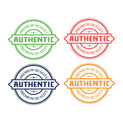 Authentic badge circle rubber stamp vector