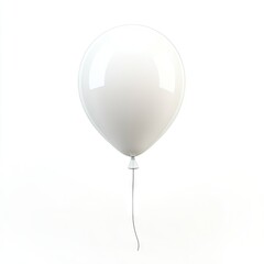 Single white balloon against white background