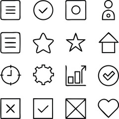 Miscellaneous Elements Icon Pack Vector Art | Various Objects & Symbols Line Icon Pack