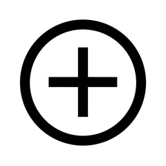 Plus Sign Inside Circle Add Icon Design