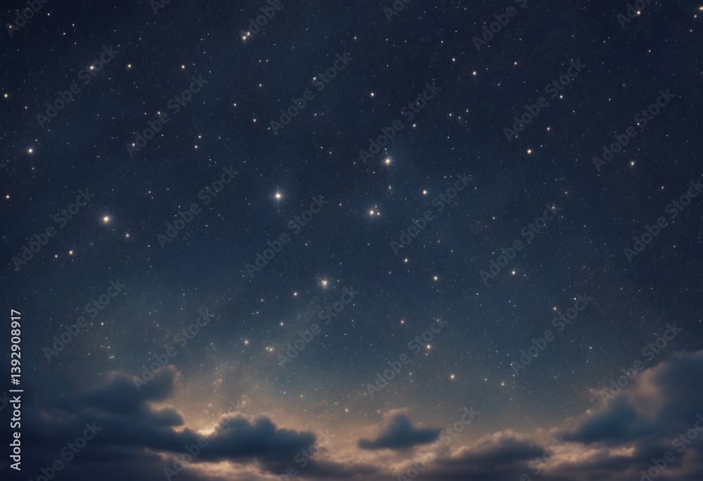 Wall mural night light background blinking sky starry space universe glimmer galaxy shine blue loop seamless da