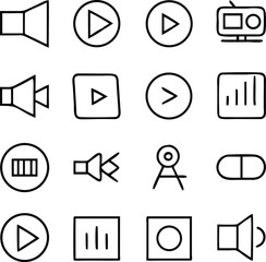 Multimedia Collection Icon Pack Vector | Audio, Video & Digital Media Line Icons