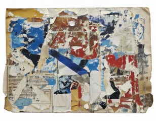 A high-detail texture of torn and weathered wall posters layered over each other