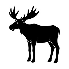 Obraz premium Downloadable vector art of a moose silhouette for crafts and graphic design projects