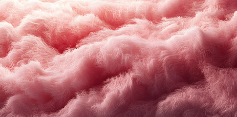Soft Pink Abstract Waves with Textured Fur-Like Surface Under Gentle Lighting
