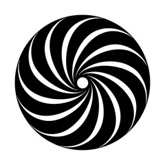Abstract swirl vector graphic design black and white vortex optical illusion element art silhouette