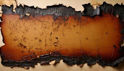 Naklejka premium A high-quality burnt torn paper texture with darkened, crispy edges