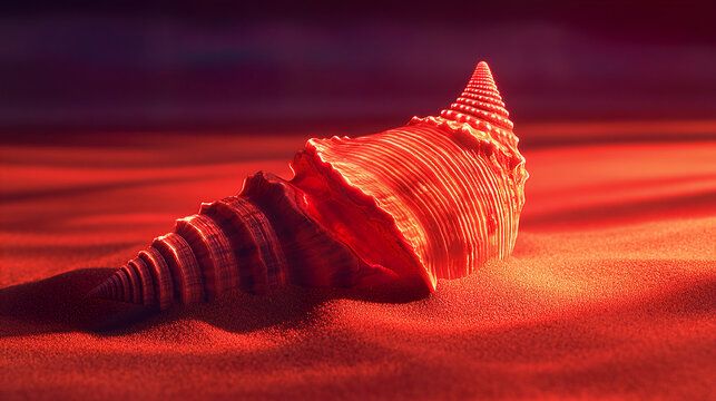 Radiant Seashell: A Luminous Conch Aglow on Sandy Shores with Gradient Neon Light Effects and Captivating Color Play
 - Powered by Adobe