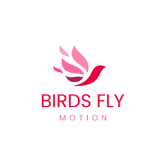 Obraz premium Birds Fly Motion Logo with Abstract Wings