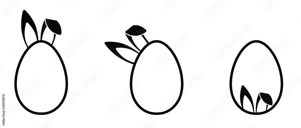 Fototapete happy easter vector creative frame template, greeting card or title banner element. easter egg with 