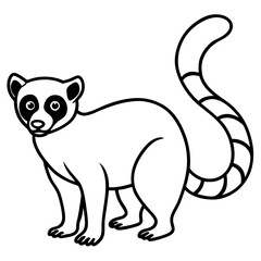 Minimalist Lemur One-Line Vector Art