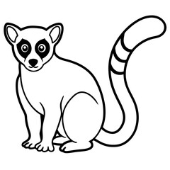 Minimalist Lemur One-Line Vector Art