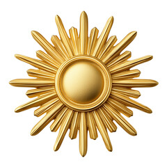 Golden sunburst with decorative rays