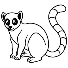Minimalist Lemur One-Line Vector Art