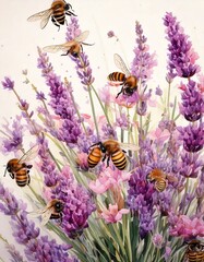 lavender flowers pattern - Generated image