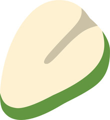 Cross-Section of a Pale Green Tropical Fruit Seed