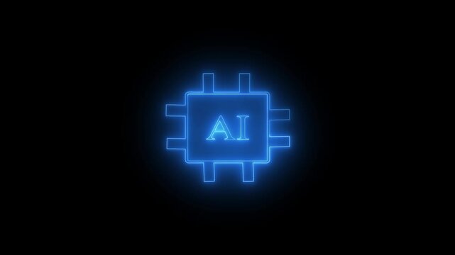Artificial intelligence AI processor chip vector icon symbol. AI system icon illustration vector. stock vector.