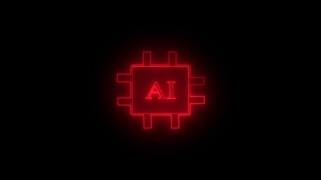 Artificial intelligence AI processor chip vector icon symbol. AI system icon illustration vector. stock vector.