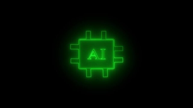 Artificial intelligence AI processor chip vector icon symbol. AI system icon illustration vector. stock vector.