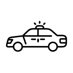 Police Car Icon for Law Enforcement and Security Themes