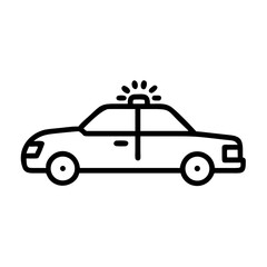 Police Car Icon for Law Enforcement and Security Themes