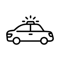 Police Car Icon for Law Enforcement and Security Themes