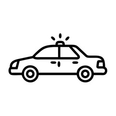 Police Car Icon for Law Enforcement and Security Themes